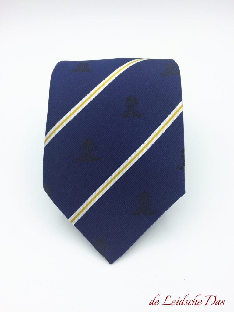 Custom designed neckties for a company, custom woven neckties in a personalized tie design