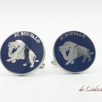 Custom made cufflinks with a logo and tailor-made ties with a logo