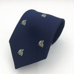 Club neckties with recurring club logos, personalized necktie with logo