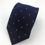 Custom necktie with logo, tailor made neckties for a company with recurring logos