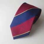 Striped neckties with logo, custom made club ties in club colors and recurring club logo