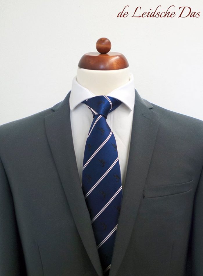 Custom logo neckties for schools, sports clubs and companies woven in your custom necktie design