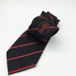 Woven logo tie, custom logo neckties for clubs and organizations in a personalized design