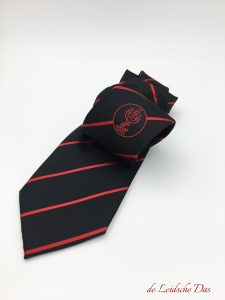 Woven logo tie, custom logo neckties for clubs and organizations in a personalized design