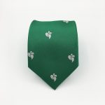 Neckties in a solid color with recurring logos, woven logo tie in your custom club tie design