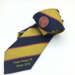 Logo necktie with text custom woven to your own design, tailor-made neckties with your logo