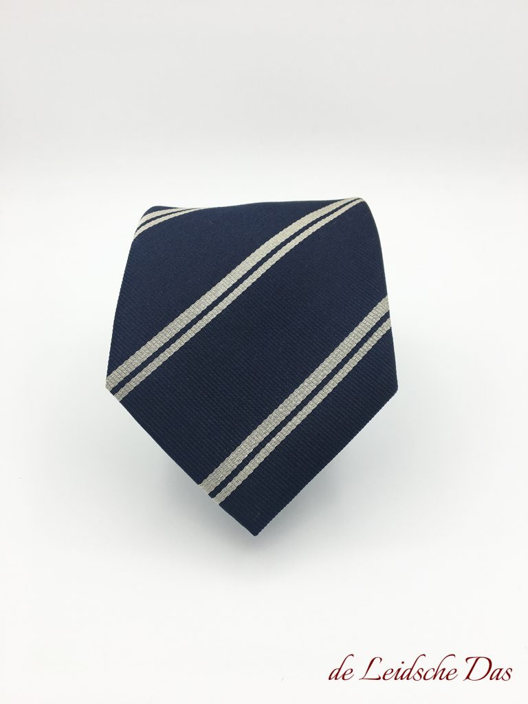 Striped necktie with logo, personalized club ties and school ties