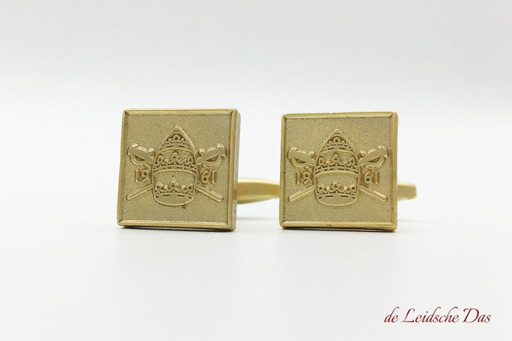 Jubilee custom cufflinks with the coat of arms of a association made to order