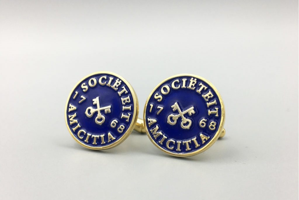 Custom logo cufflinks, cufflinks we made to order for a gentlemen's society founded in 1768