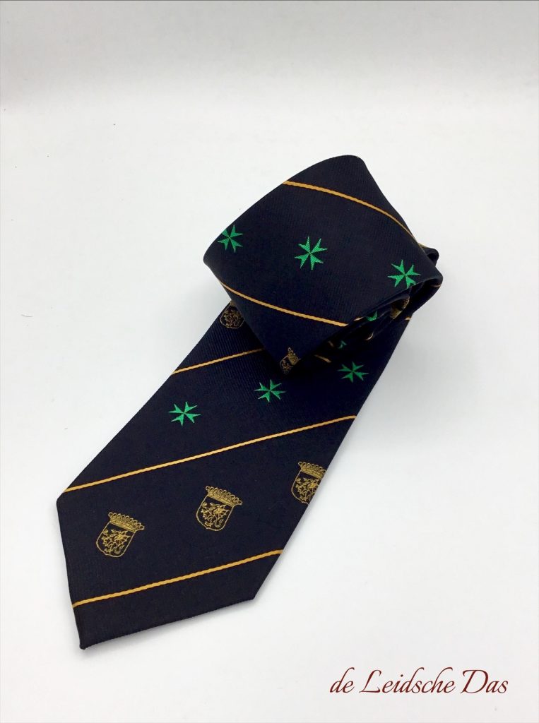 Custom woven 100% Silk Neckties with your crest, logo or Coat of Arms in a personalized tie design