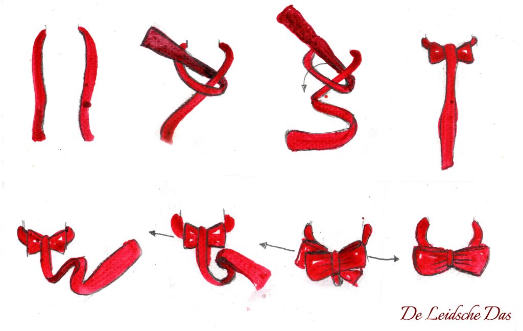 How to tie a self tie bow tie, the Leidsche das manufacturer of custom self tie bow ties