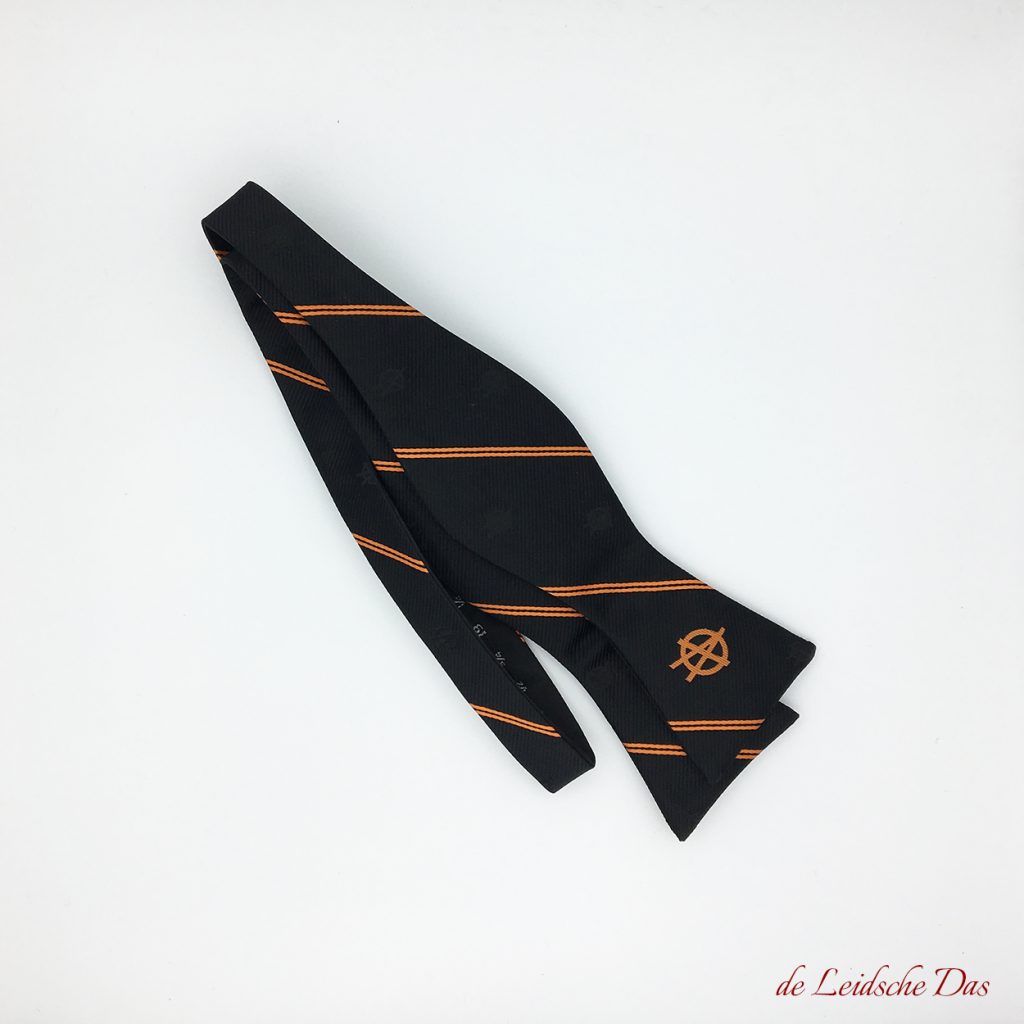 Self-tie bowties custom made for clubs and companies in a personalized bowtie design