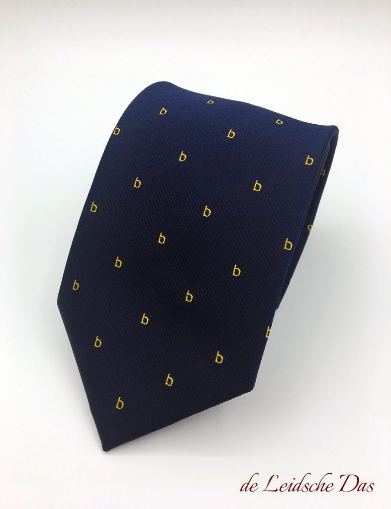 Custom silk necktie with recurring company logos, custom silk necktie prices for personalized ties