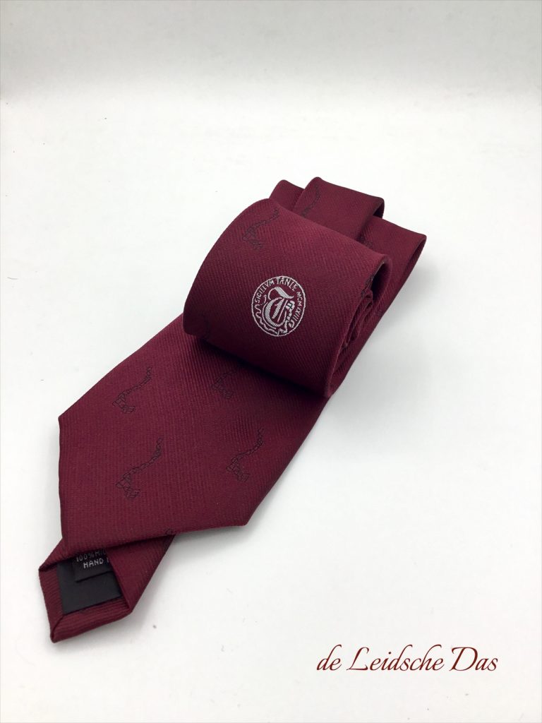 Custom woven staff ties in a solid color with business logo, custom-designed ties for your company