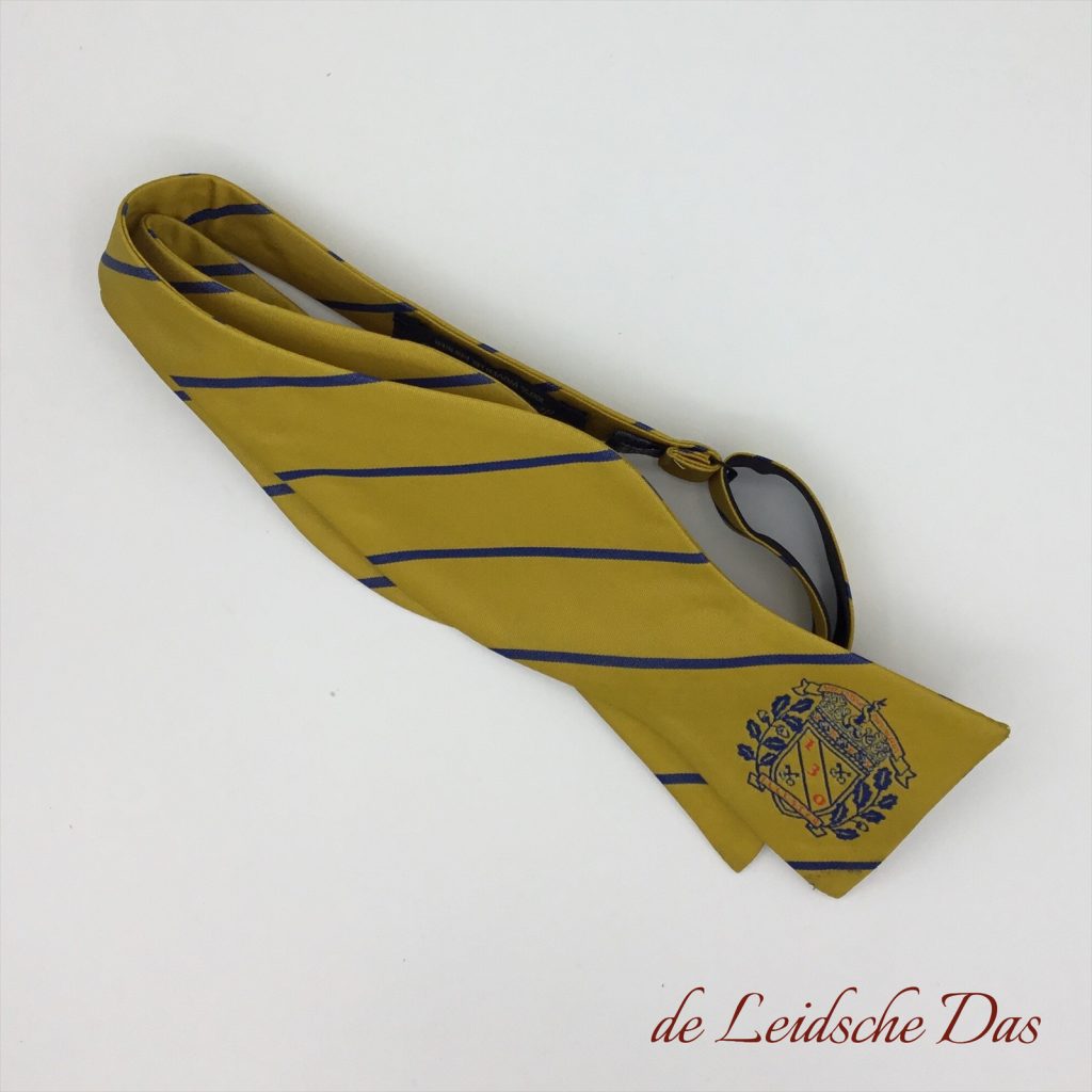 Self-tie bowtie, custom woven personalised bow ties with a logo