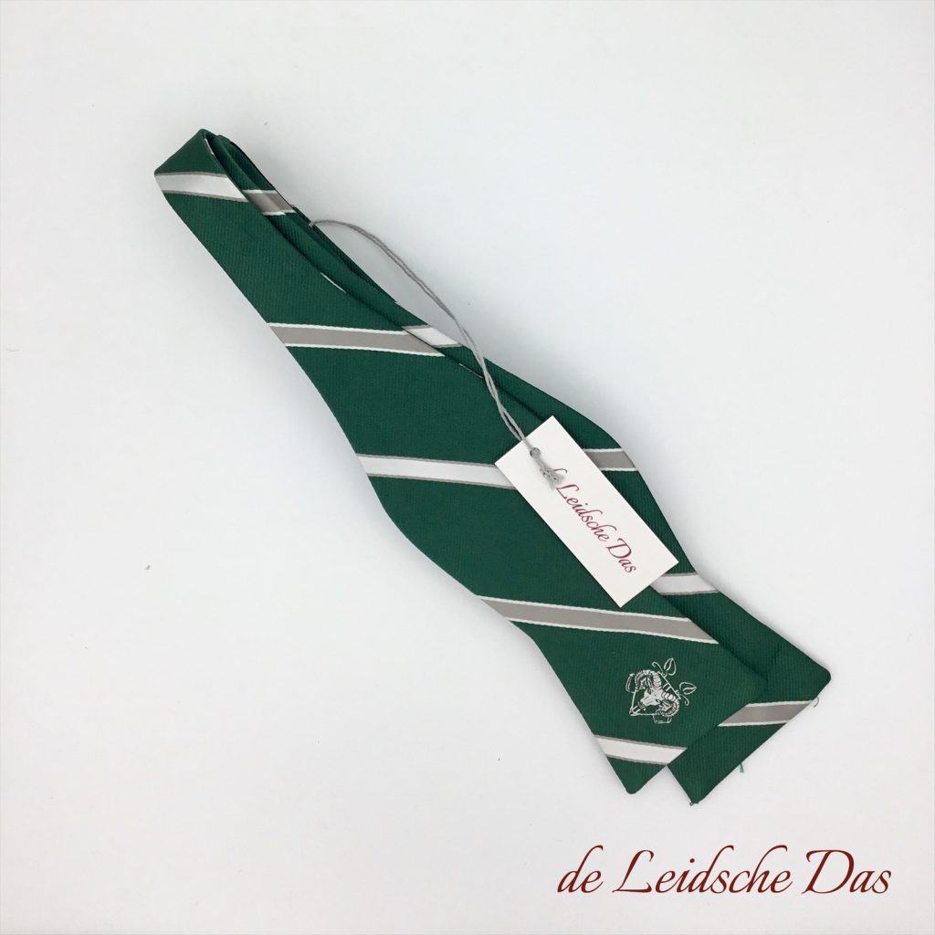 Self-tie, customized striped bow ties with logo
