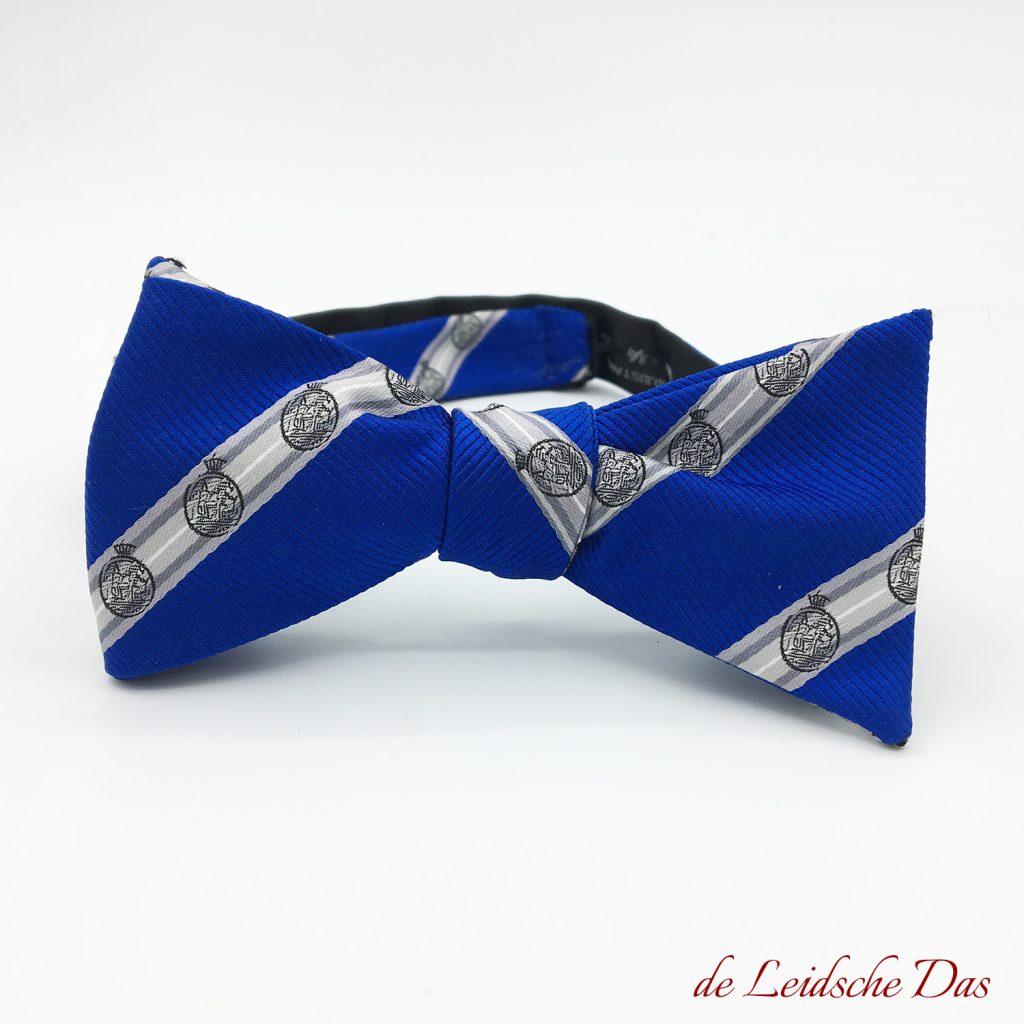 Pre-tied custom striped bow ties, custom woven bow ties in your custom made bowtie design
