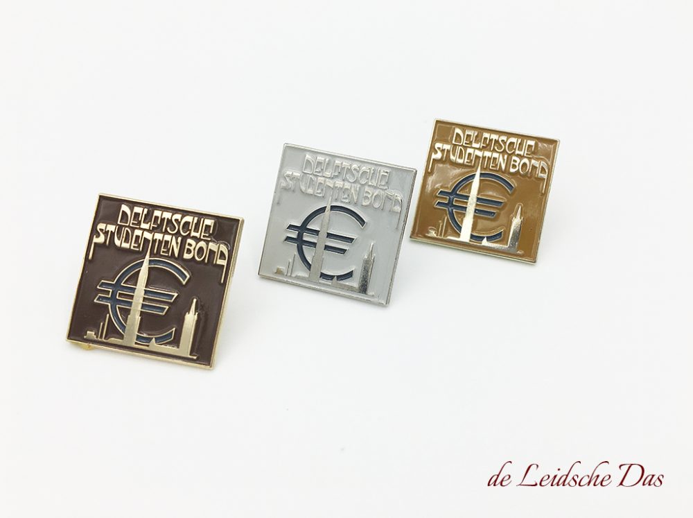 Specially made personalized lapel pins we made for a student union, custom made lapel pins