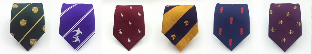 Ties woven in a custom tie design with your crest, logo, emblem or coat of arms
