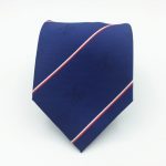 Customized striped tie with logos, custom woven tie in a personalized tie design