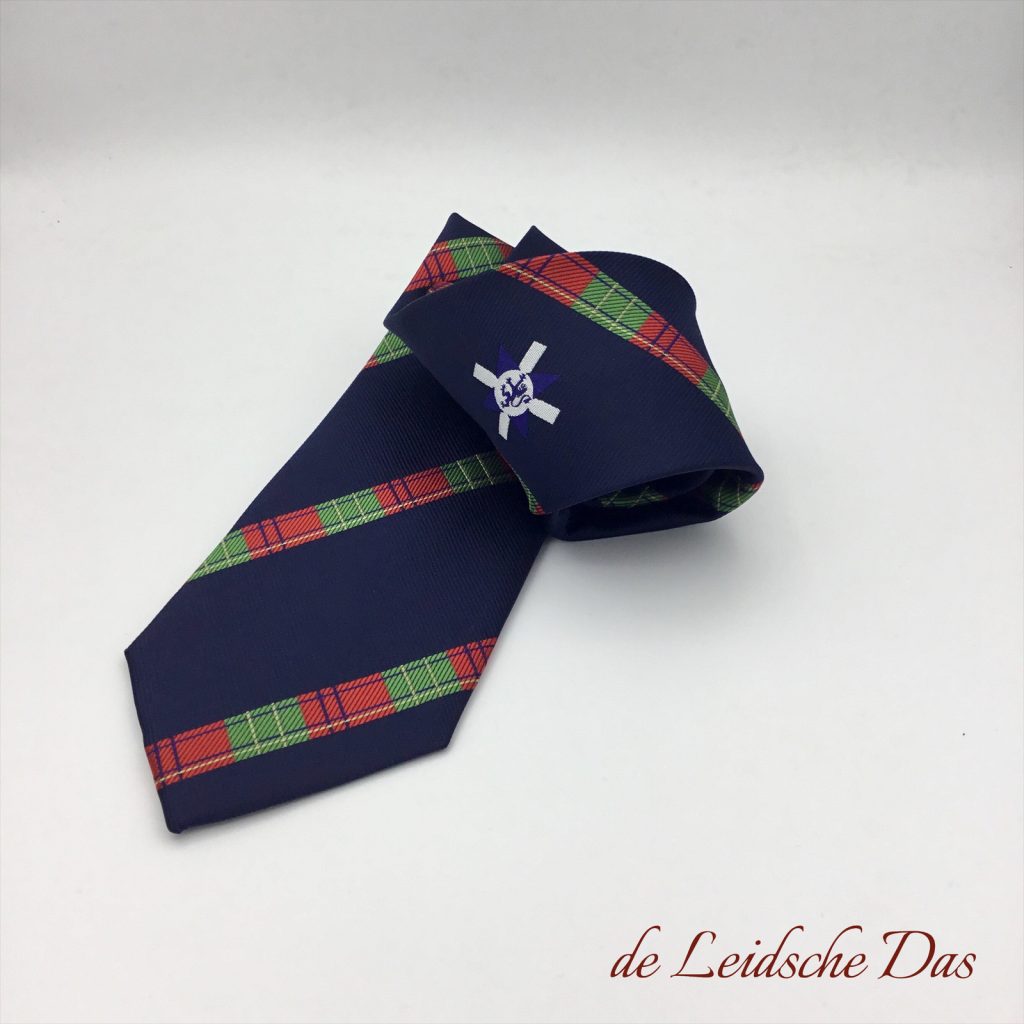 Customize ties in your personalized striped tie pattern, custom made woven ties with a centered logo in a house-style color pattern
