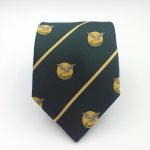Corporate necktie with all over logos custom woven in the housestyle colors, Neckties made in your corporate identity