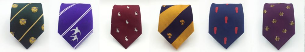 Customized neckwear, logo ties with stripes or in a solid color made in a custom made tie design, tie fabric custom weaved