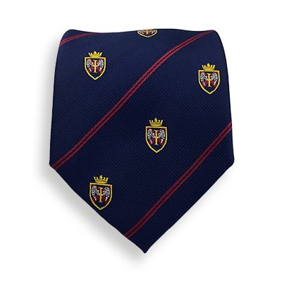 Tailor-made emblazed ties with your crest, custom weaved ties made to order in the required color(s) and pattern